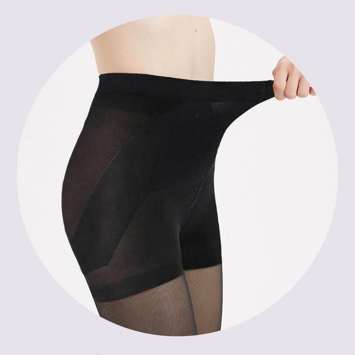 Transparante taillecontrolerende panty's voor dames maat 40D, hoge taille, versterkte tenen en comfortabel draagcomfort