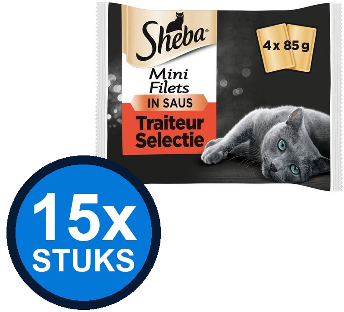 Sheba Sheba - Mini Filets pouch saus traiteur sel mp 4x85gr - Kattenvoer Natvoer - 340 g