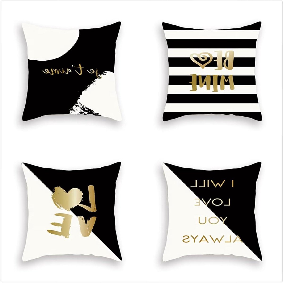 Kussenhoezen Set - Pillow Covers - Tuindecoratie - Waterafstotend Materiaal - 65 x 65 cm - Goud