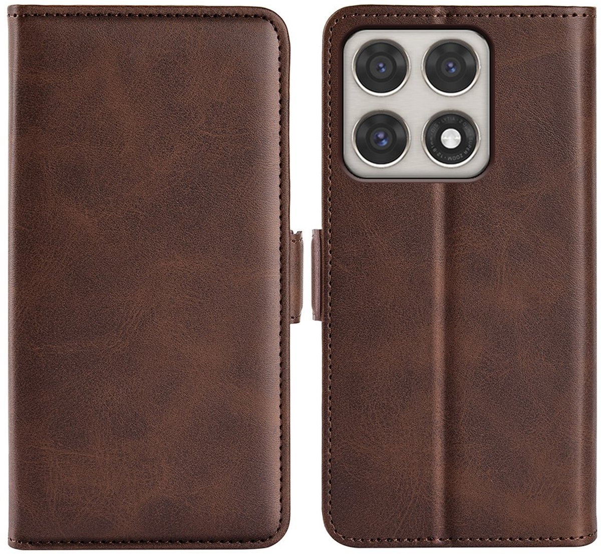 MobyDefend Hoesje - Geschikt voor Motorola Edge 70 Pro - Luxe Wallet Book Case (Sluiting Zijkant) - Bruin