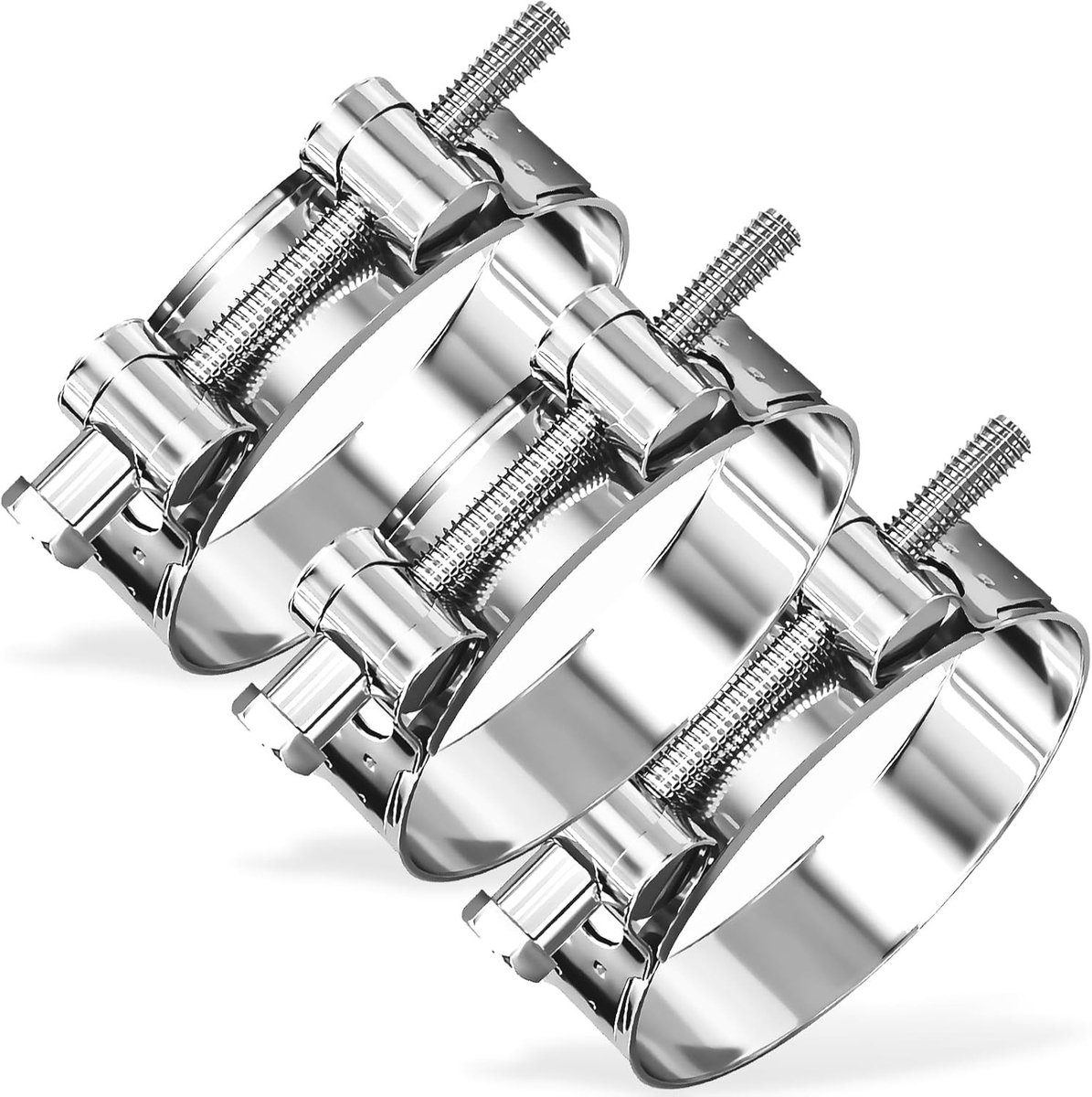 3-delige RVS Klemset voor Buizen 80-85 mm, Universele Slangklemmen en Uitlaatklemmen voor Optimale Bevestiging