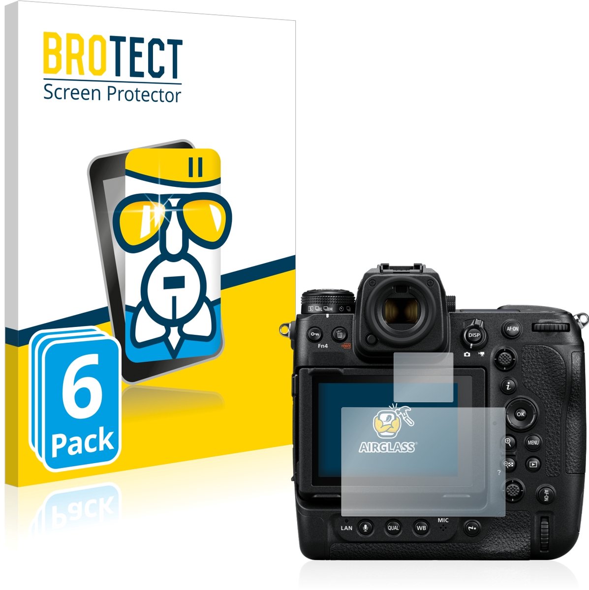 Screenprotector 6 Stuks voor Nikon Z 9 (Display + Schouderdisplay) Beschermglas transparant
