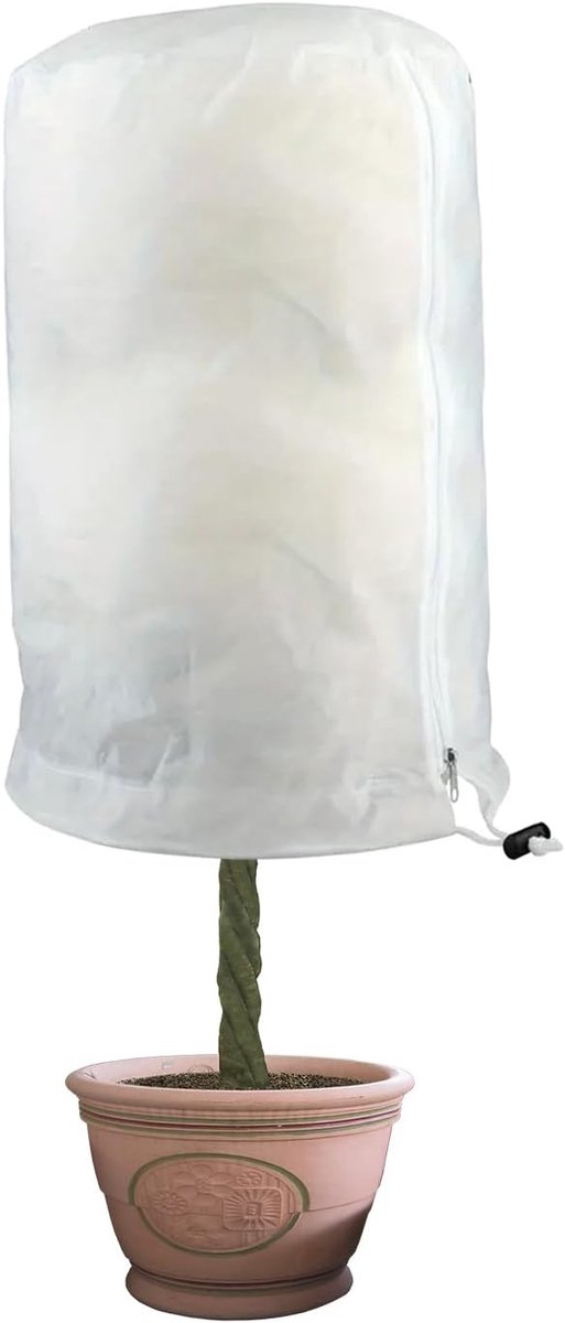 Winterbescherming voor Planten 120 cm x 180 cm - Vorstbescherming met Rits en Trekkoord voor Tuinplanten en Bloembedden