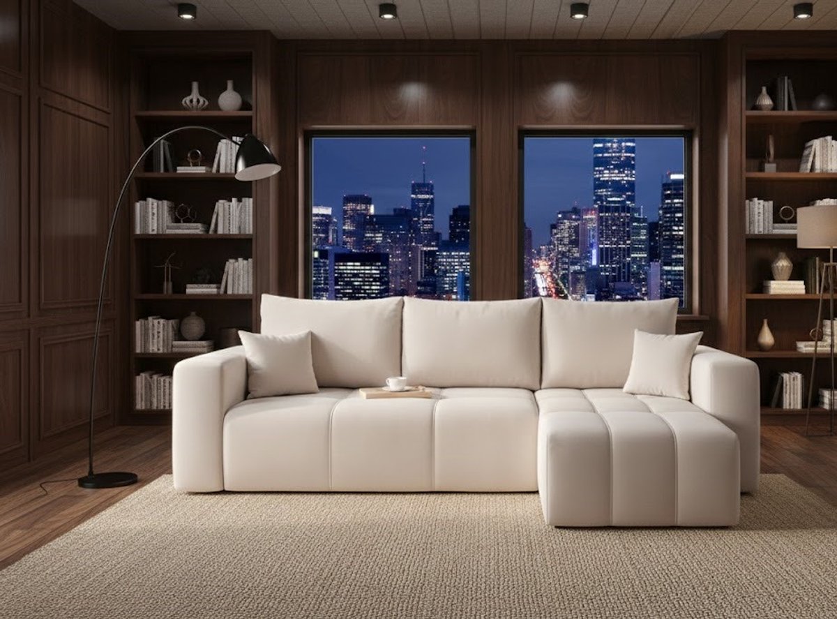 Luxe Hoekbank met Slaapfunctie – - 200x125 cm - Novihome