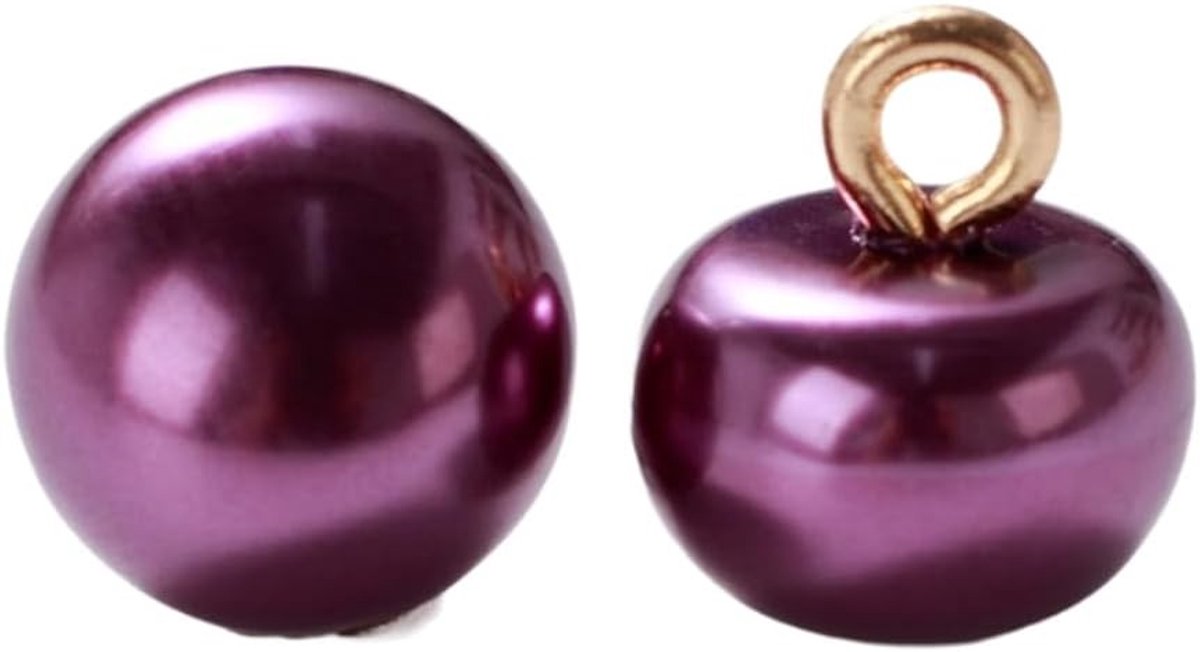 Set van 10 Parels Knopen met Oogje, Halfronde 10 mm Decoratieve Knopen voor Naaiwerk, Creatieve Projecten en Vervangingen voor Kledingstukken en Accessoires