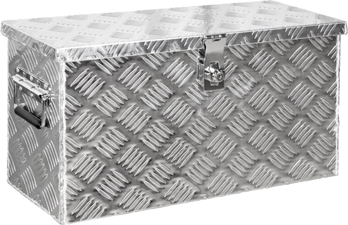 Aluminium aanhangerkist met deksel – Transport-/vrachtwagen-/disselkist – Auto-accessoire – Aluminium gereedschaps-/opbergkist model D040 met slot
