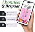 Telefoon met de tekst "Goede gewoonten Gemakkelijk Gemaakt" en een grijphaak met potjes gummies.