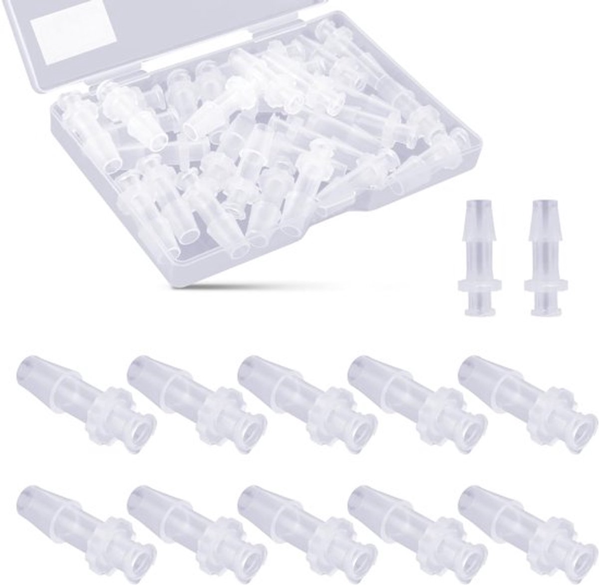 30 stuks Spuitadapter, Heldere Vrouwelijke Luer Lock 1/4 Inch Luer Lock Connector Kit naar Spuit Koppeling Adapter