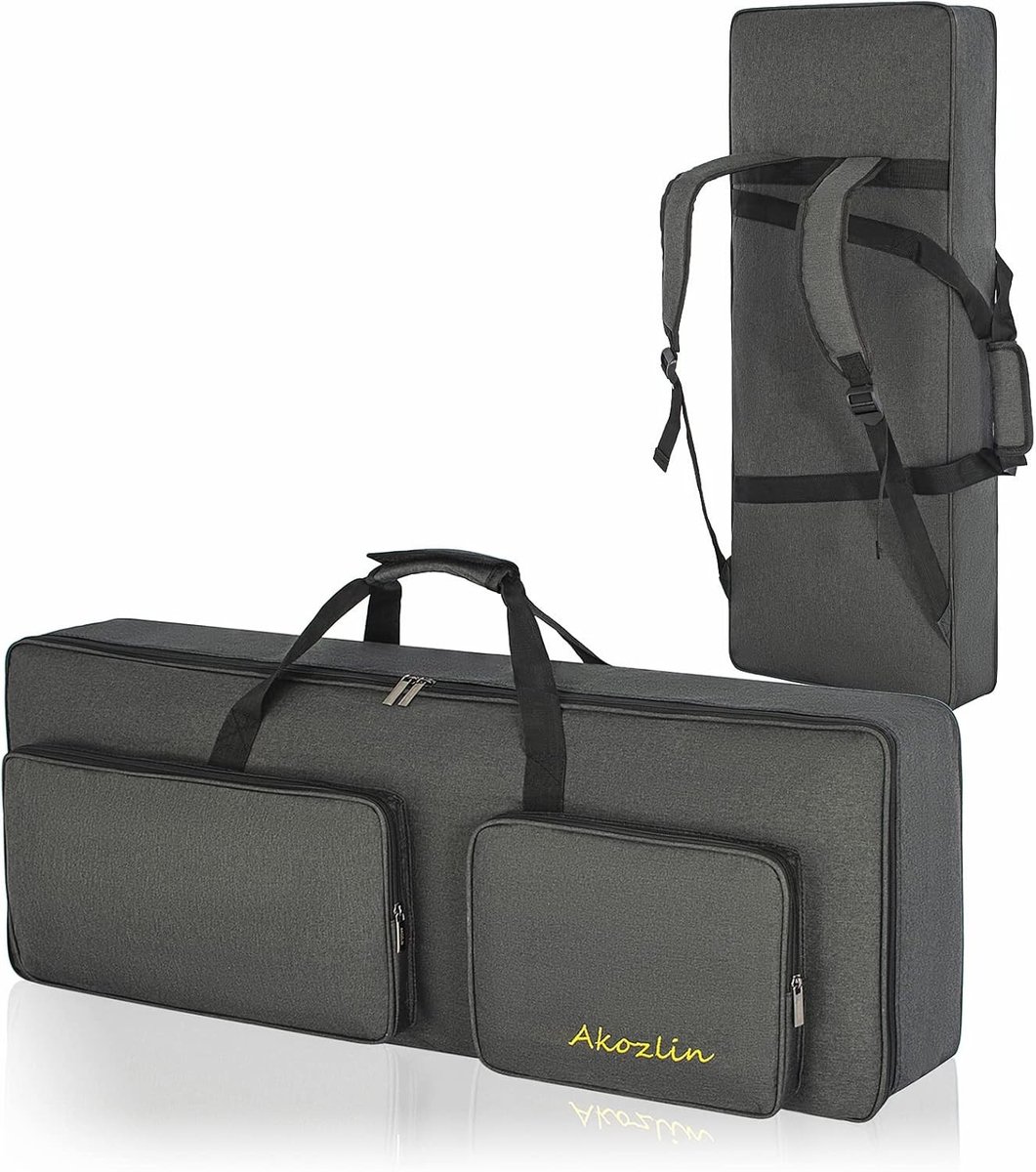 Draagbare en duurzame keyboard tas voor 49 toetsen - universele, waterdichte gig bag met 10mm padding en extra bescherming voor elektrische piano's