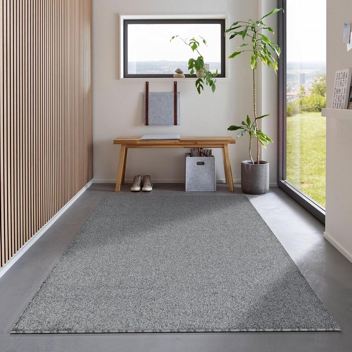Vloerkleed Grijs - Moderne Vloerbedekking - Woonkamer Decoratie - Oeko-Tex Gecertificeerd