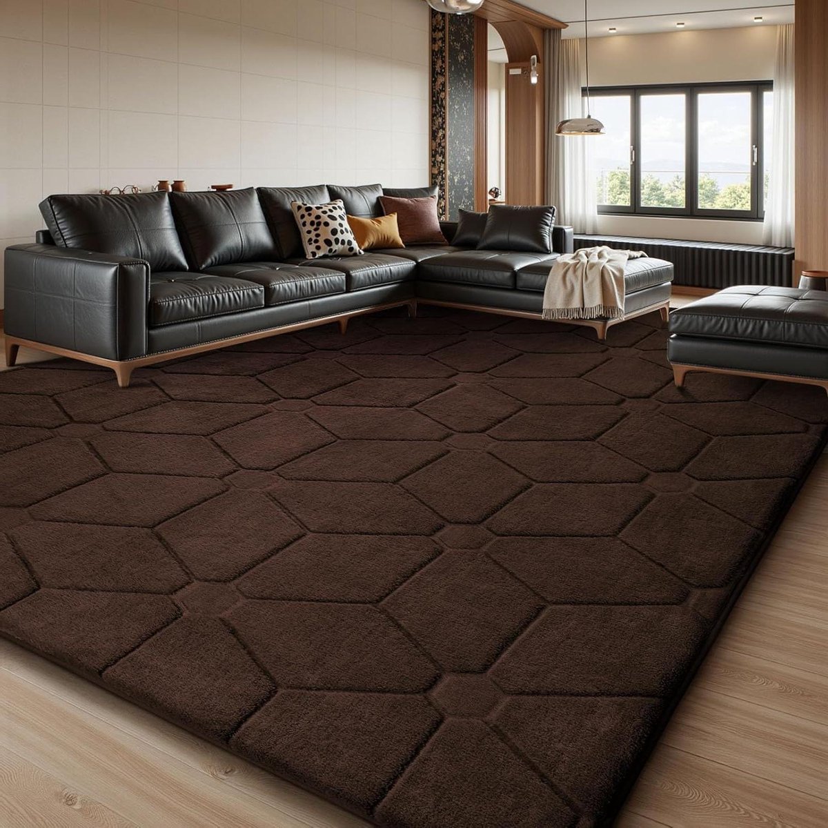 Woonkamer vloerkleed - Zachte vloerbedekking - Comfortabel ontspannen - Antislip onderkant