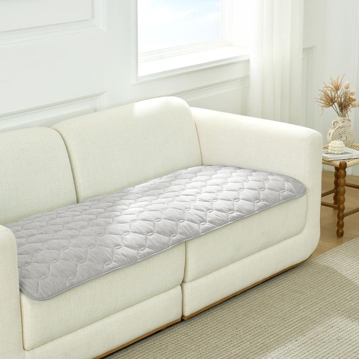 Verkoelende Sofahoezen - Bankonderlegger Stoelbeschermer - Zomerse Koelte - Q-Max > 04 - 70x210 cm - Grijs