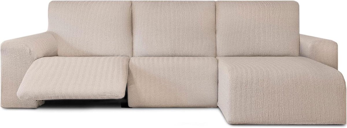 Bankhoes Chaise Longue - Hoes Bank Meubelbeschermer - Meubels Beschermen - Bi-elastisch Jacquard - 1 stuk - Linnen