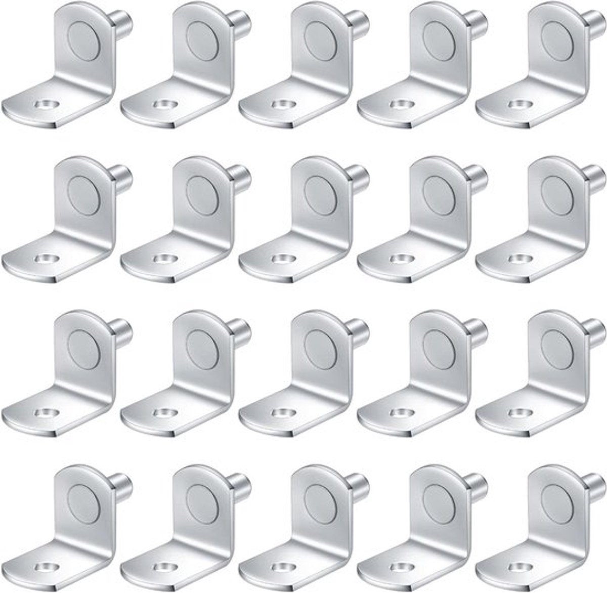 L-vormige metalen plankdragers - 20 stuks - roestvrij staal - 5 mm