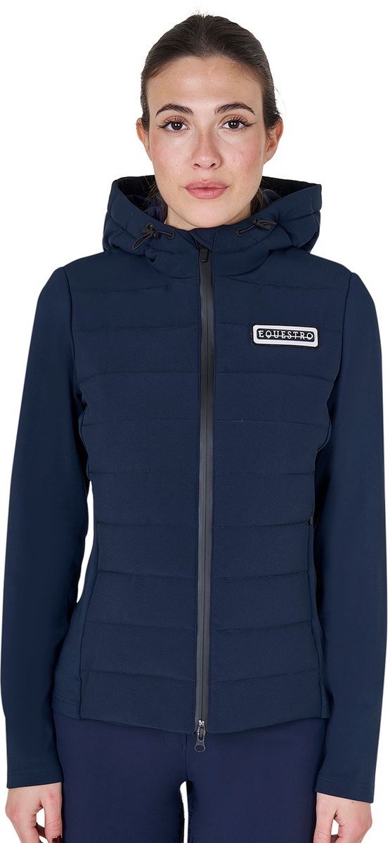 Equestro FW25 Jas Hooded down Marineblauw