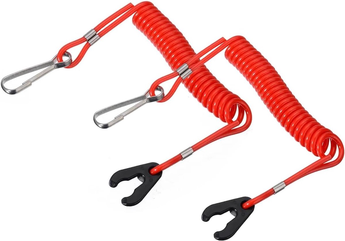 2 stuks sleutelkoord voor noodstop schakelaar voor boot motor,noodstopkoord voor de motor voor noodstop van de motor,cruciale buitenboordmotorveiligheid Compatibel met yamaha