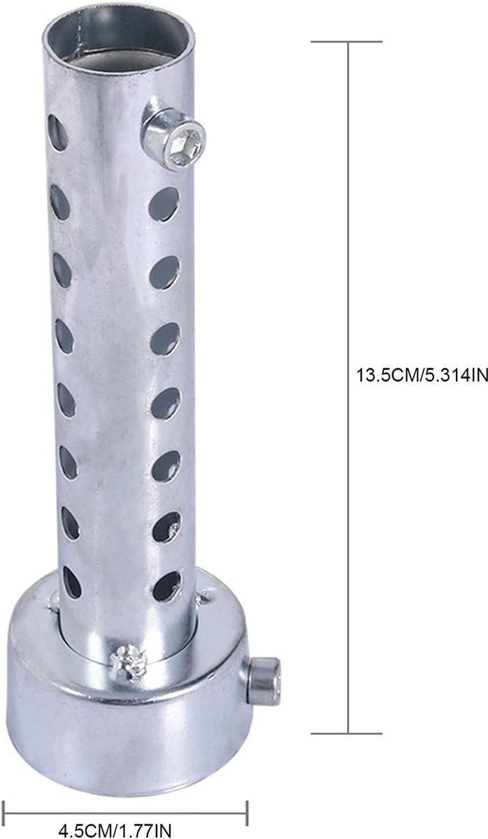 Motorgeluiddemper, universele uitlaat voor motorfietsen, DB Killer geluiddeflectorinzetstuk, compatibel met 35 mm/42 mm/45 mm, zilver (45 mm)
