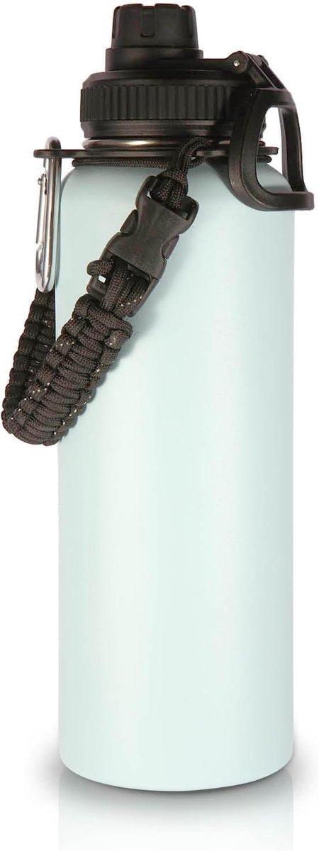 1200 ml geïsoleerde waterflessen, paracordhandvat, roestvrijstalen sportfles met uitloopdeksel, dubbelwandige vacuüm metalen waterbekers met brede mond, herbruikbare waterbeker voor