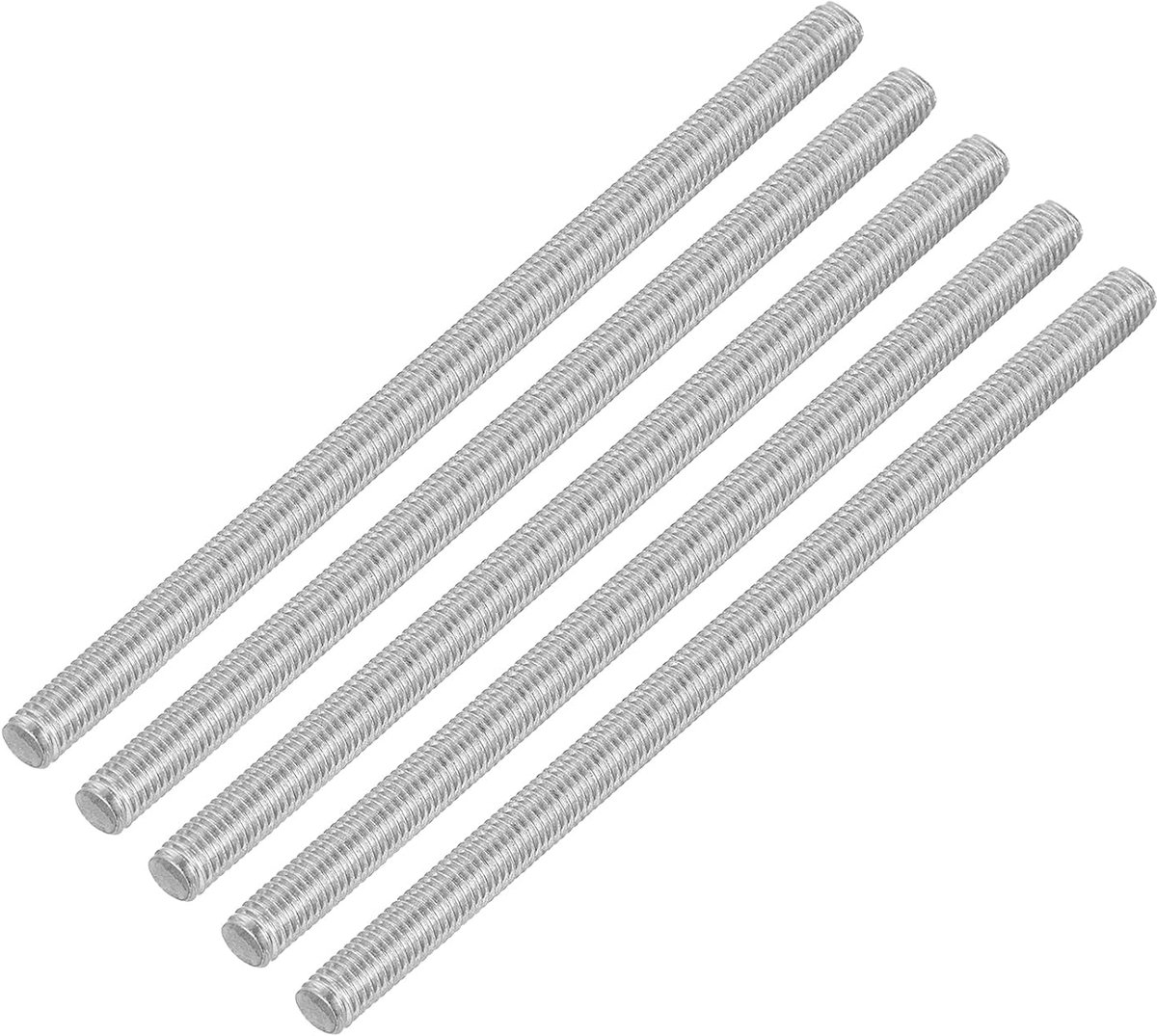 5 stuks draadstangen, M5 x 100 mm roestvrij staal, 304 klinknagels, stang rechtse schroefdraad M5-0.8, voor montage van meubels en machines
