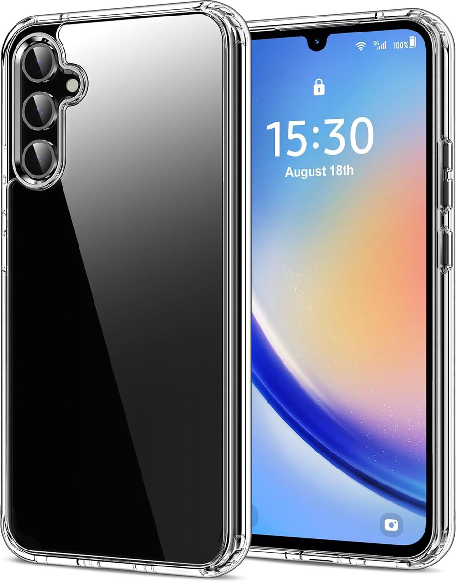 Crystal Clear Hoesje voor Samsung Galaxy A34 5G, Nooit Vergeling Transparant - Doorzichtig