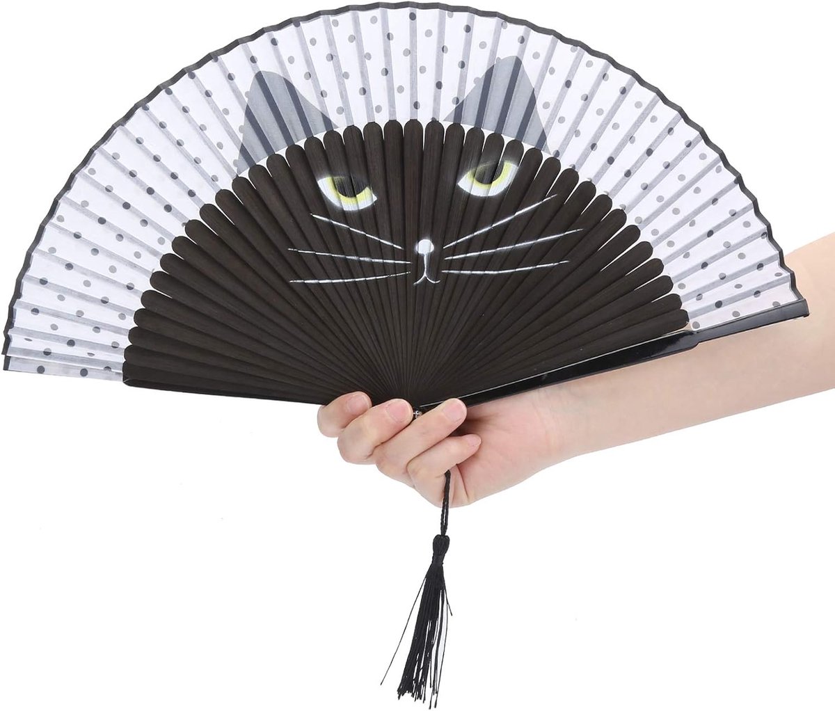 vouwvakken, vouwwaaier met uniek kattenmotief voor bruiloft, feest, dans en theater decoratie