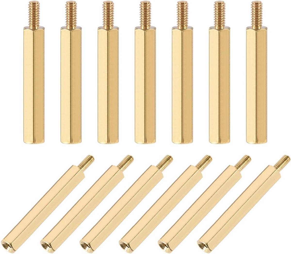sourcing map 20 stk.M2,5x30mm+6mm messing zeskant PCB moederbord afstandhouders