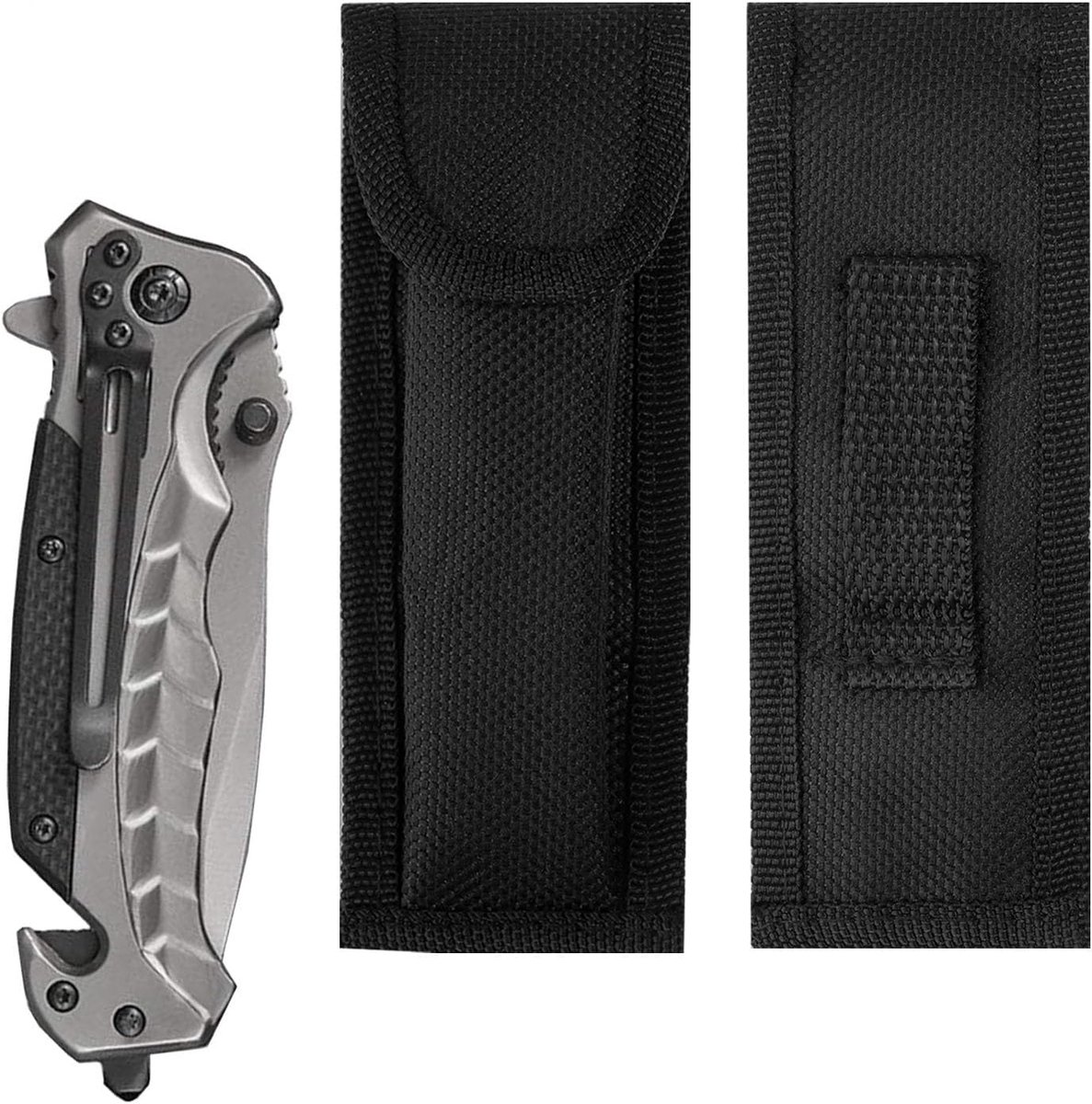 2 Stks Riem Mes Pouch Nylon Case Oxford Doek Schede Vouwmes geschikt voor outdoor gebruik tot 13 cm lang