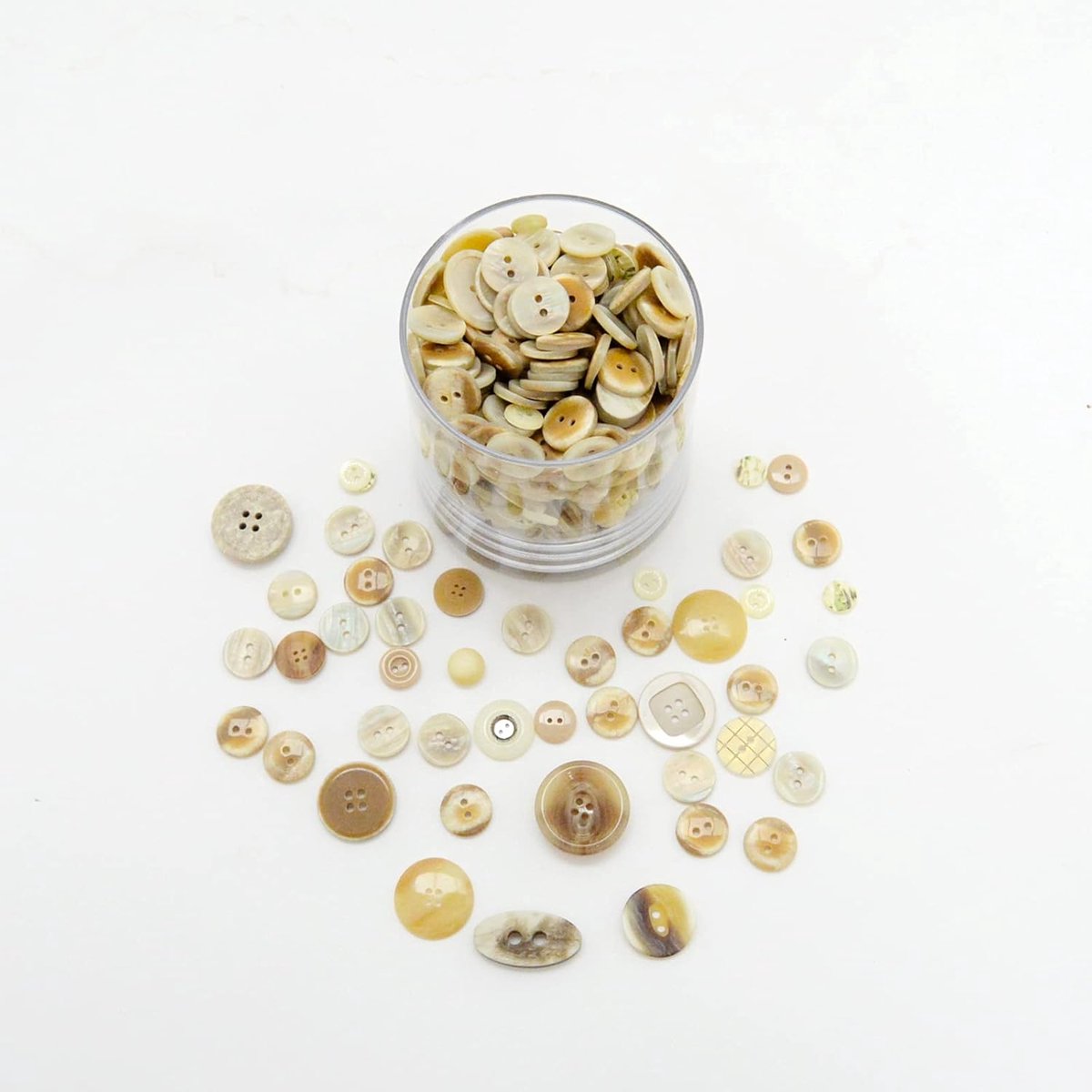 Diverse vormen en grootte knoppen 250g, natuurlijk