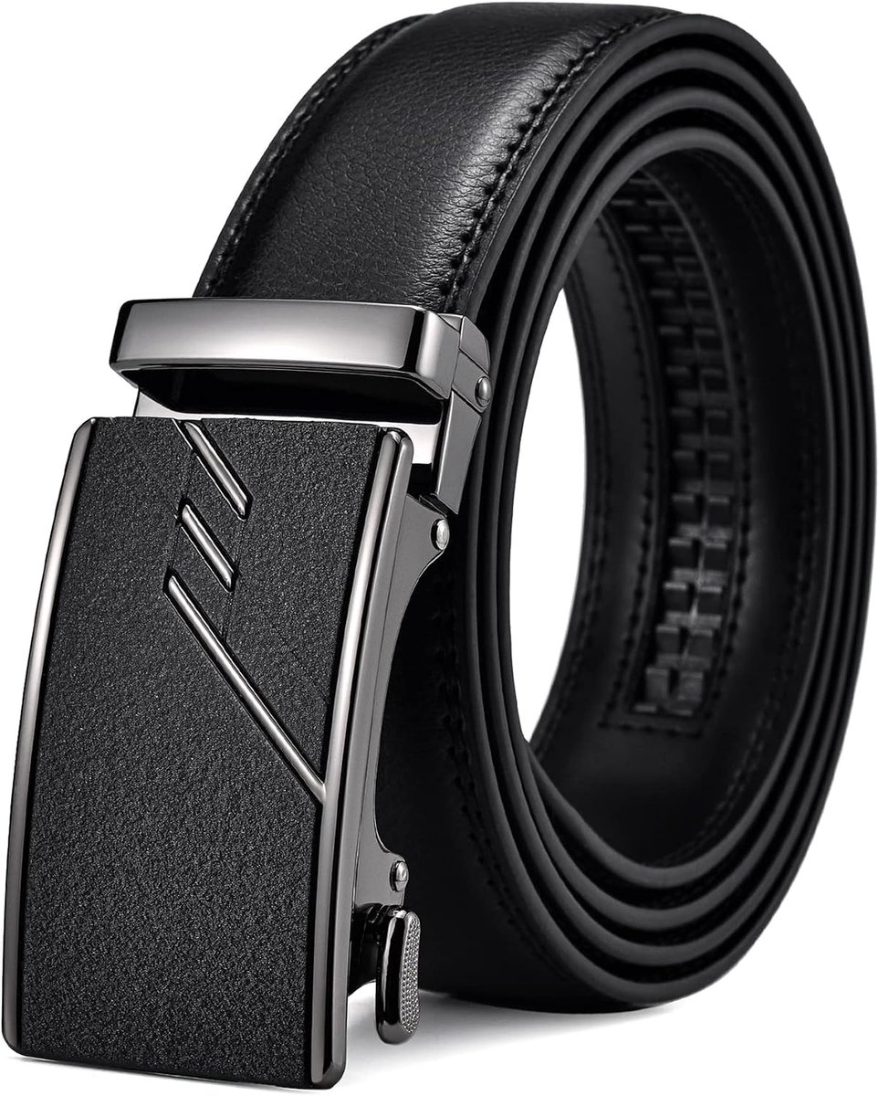 Riemen voor heren, leer, zwart, klassieke verstelbare leren riem, ratel, tailleriem voor jeans, broeken, pakken, geschenken voor mannen