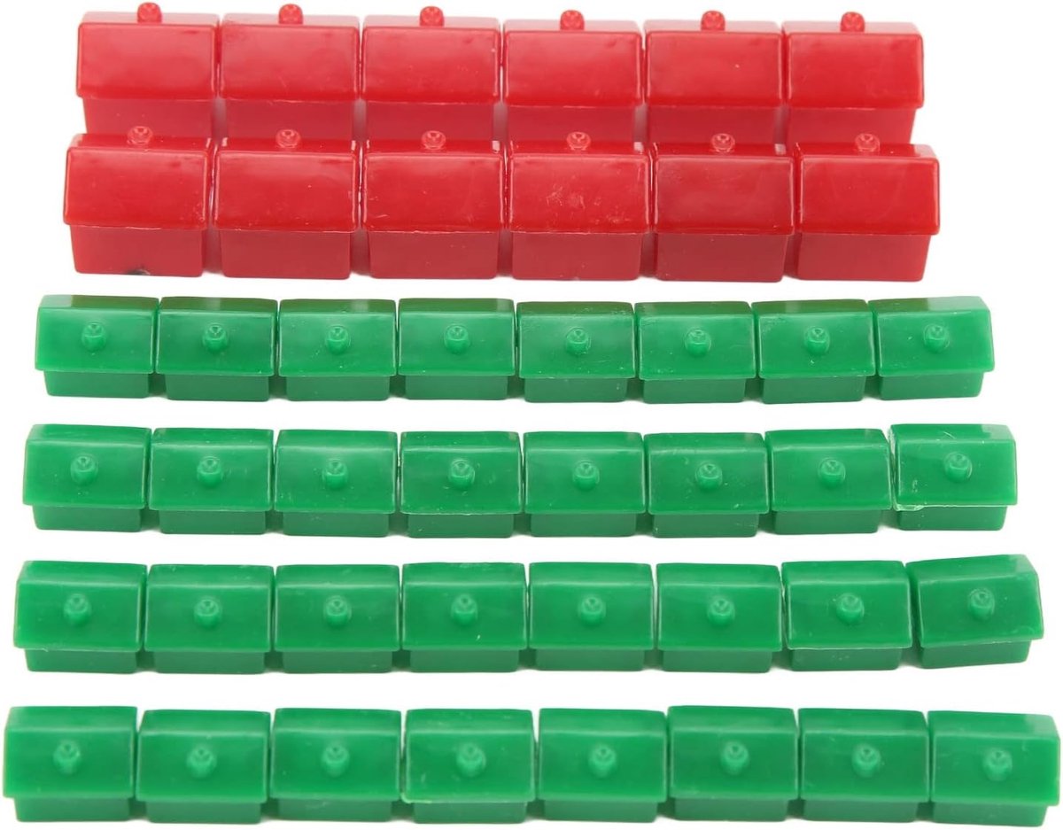 Stukken Hotelspel, Draagbaar Plastic Speelstukken Supplementen, Groen Huis Rode Hotel Onderdelen for Familie Vrienden Schoolactiviteiten Reizen Evenementen