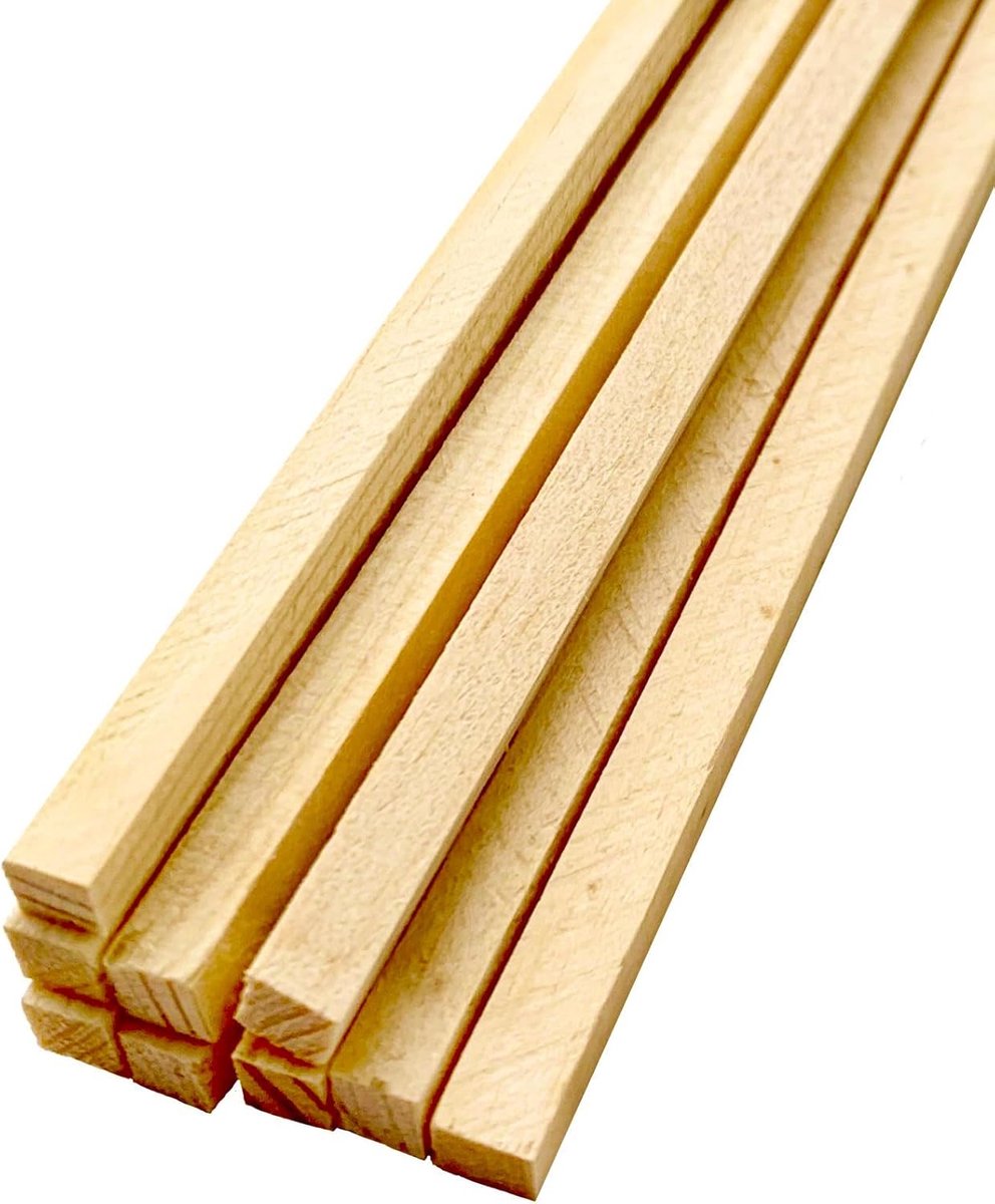 Houten stokjes vierkant 300x4x4 mm suikerspinstaafjes bombonstokjes stokjes voor suikerspin knutselen en huishouden (1000 stuks)