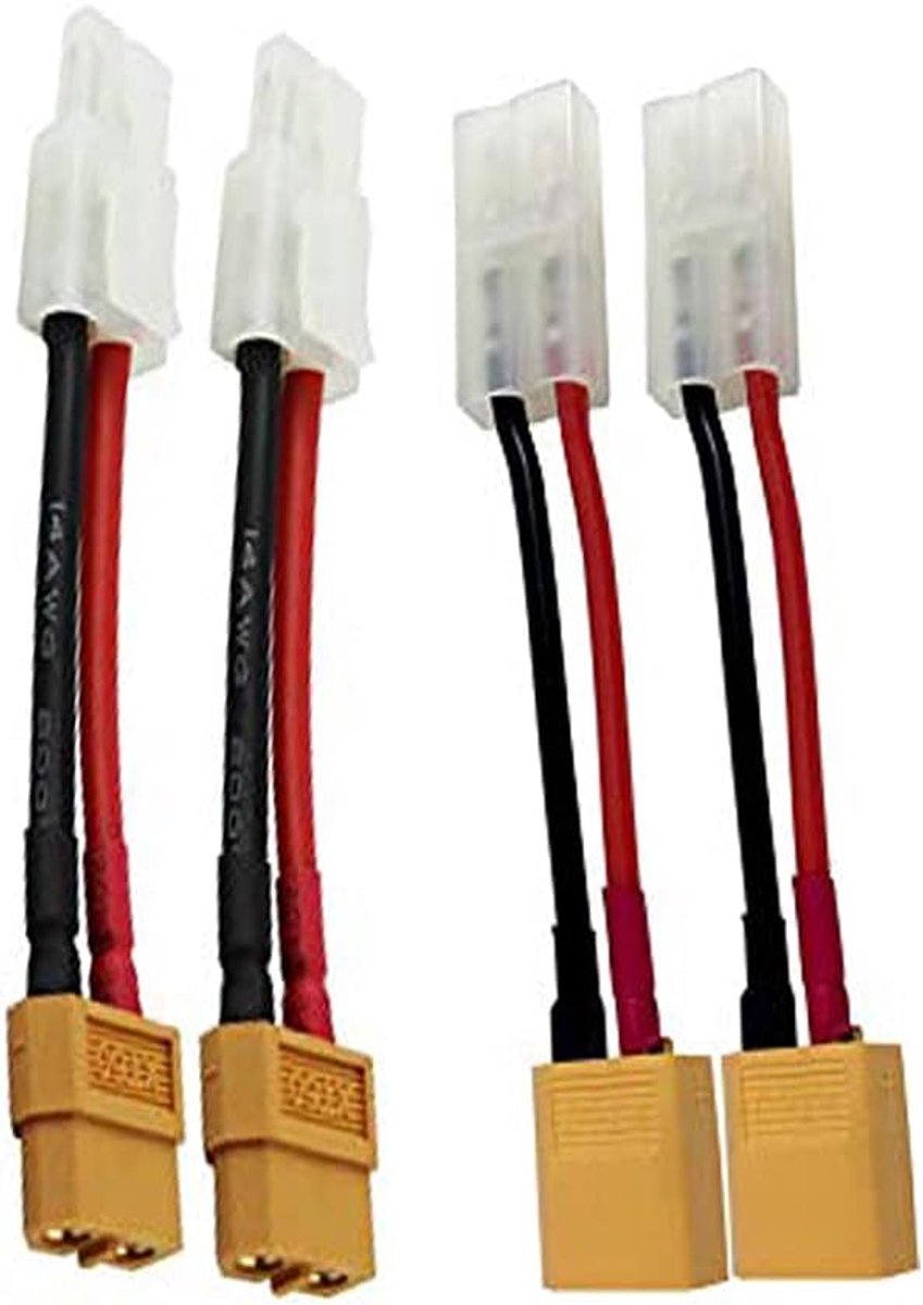 2 paar XT60 mannelijke vrouwelijke connector naar Big-Tamiya mannelijke vrouwelijke connector adapter lood met 3.9 inch 14AWG siliconen draad