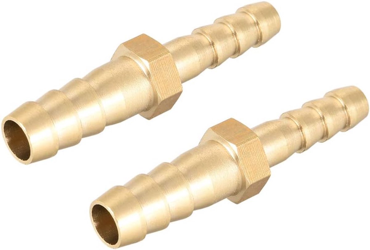 Map slang ID messing verloopstuk slang doornconnector rechts koppeling adapter Barb 8mm x 6mm (2pcs)