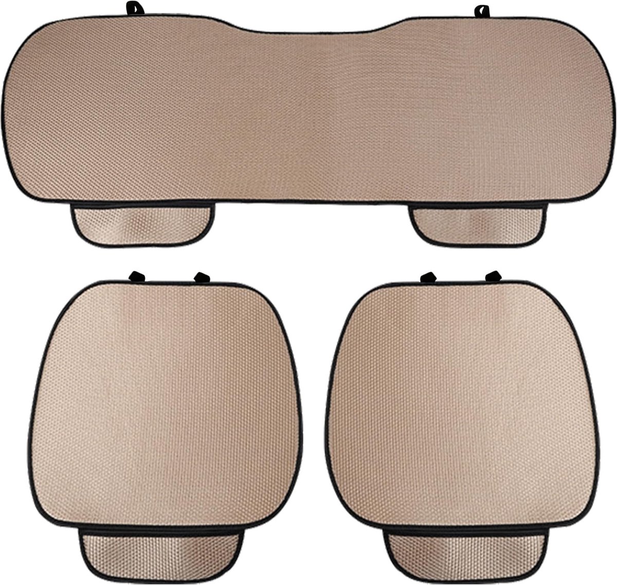 Accessori Lupex Autostoelhoes 3 stuks universele auto | stoelbescherming 2 voor en 1 achter | Protector Comfort Automotive binnenkussen (Silk Ice Beige)