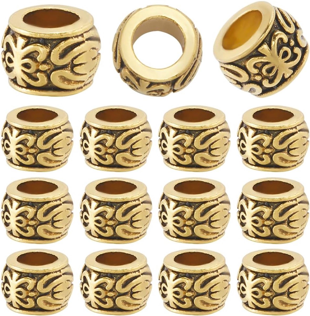 Kralen gouden Europese spacer kraal bulk antieke legering metalen rondelle kolom vat charme losse kralen voor armbanden kralen oorbellen ketting sieraden