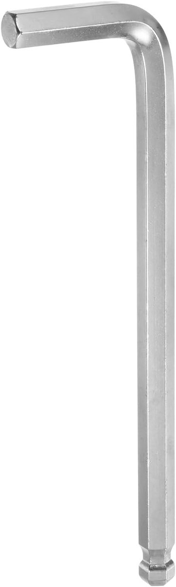 Inbussleutel met kogelkop, 10 mm, metrische inbussleutel met lange arm in L-vorm, reparatiegereedschap van chroom-vanadium-staal voor reparaties thuis