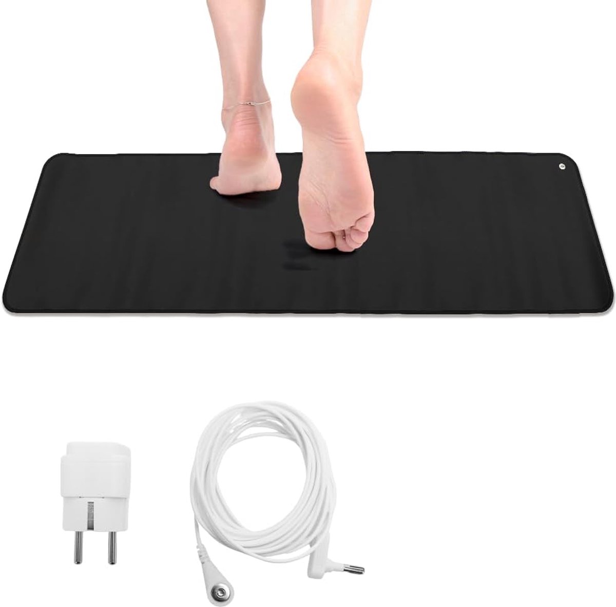 Aardingsmat met 4,6 m EU-kabel, Grounding Mat for Earthing, aardingsmat die gebruikt kan worden als muismat of yogamat, antistatische mat voor welzijn, angstverlichting, voor tafel, sofa