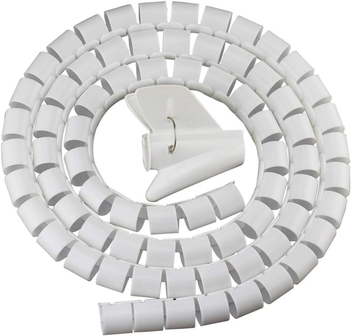 28mm x 2m Kabel Netjes Wrap Zwarte Spiraalkabel Netjes Buis Kabel PE Pijp voor TV Draad Computer Kabel op Thuis of Kantoor, Wit