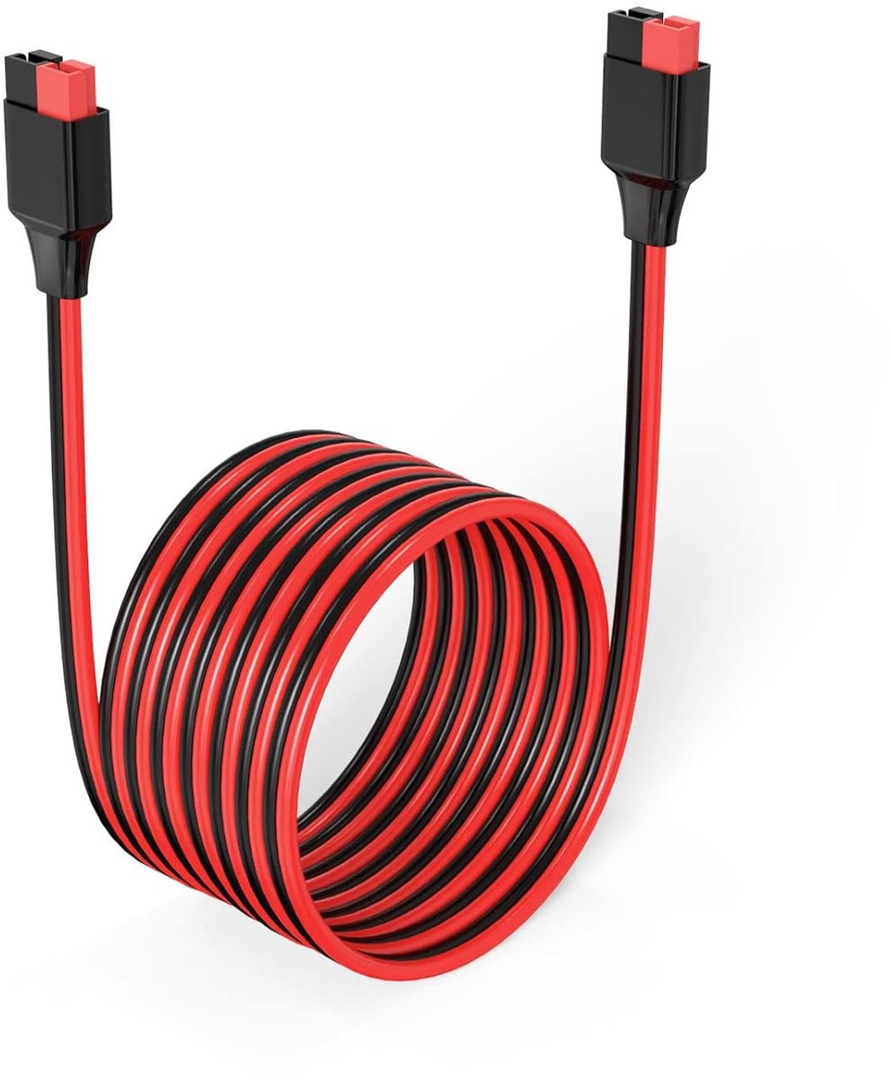 Anderson Verlengkabel, 12AWG Zonne-Verlengkabel Anderson Stekker voor Draagbare Energiecentrale Zonnegenerator Zonnepaneel(6m) | 45A batterij connector kabel met gevlochten vertind koperdraad voor batterijsystemen, campers en power apparatuur.
