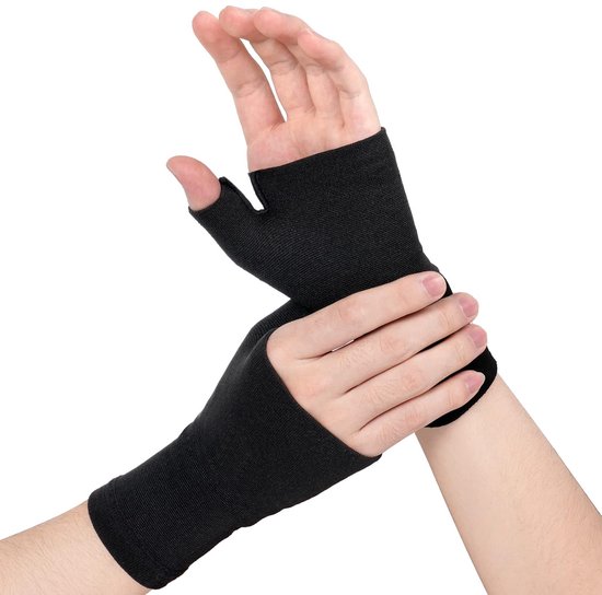 Pols- en duimsteun, 2 stuks compressie polsduimsteun, polsspalk, elastische ademende polssteunbrace voor artritis, gewrichtspijn, tendinitis, verstuiking, sport (S) — afbeelding 2