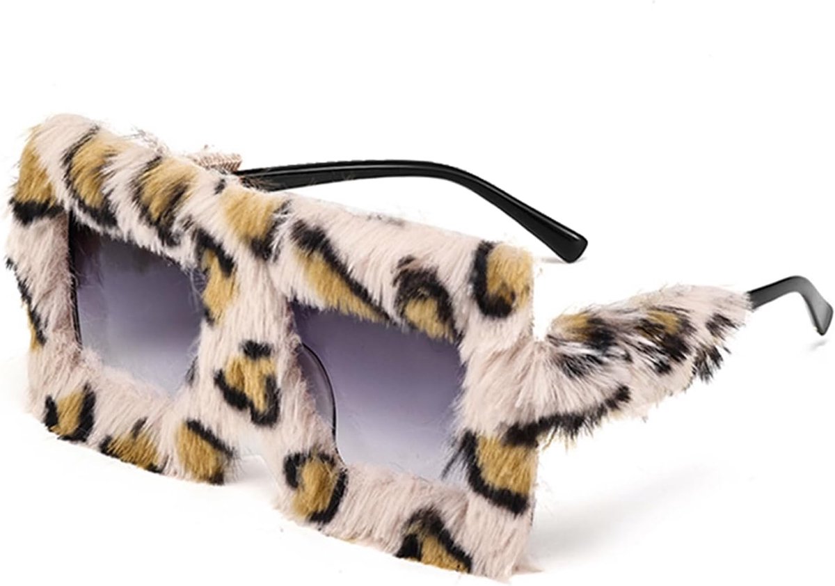 Pluche Zonnebril - Modieuze Gepersonaliseerde Cat Eye-bril Met Pluche Rand voor Carnaval, Fotorekwisieten, Verjaardagsfeest