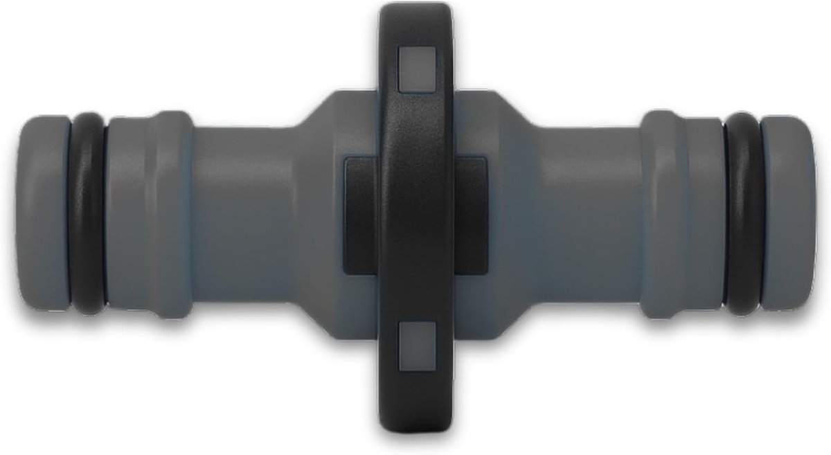 Slangkoppeling, 1/2 inch tuinslangconnector, slangkoppeling, dubbele koppeling, waterslangadapter, verlengstuk, slangadapter (antraciet)