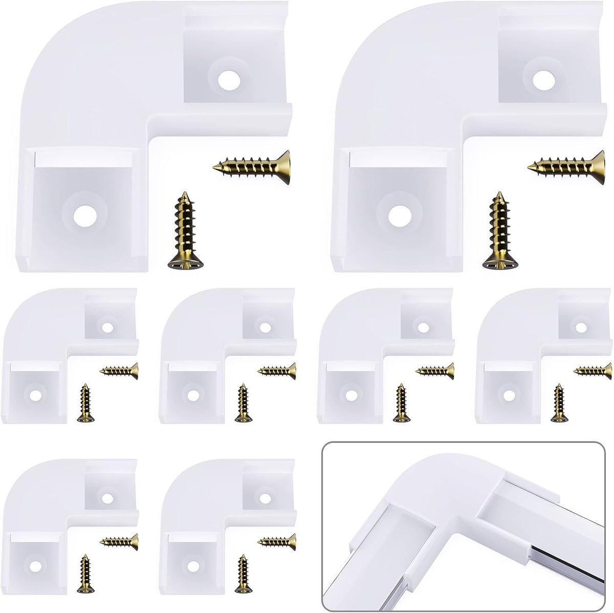 90 Graden Hoekverbinder, ALLEEN voor Chesbung V-vormig LED Aluminium Profiel (ASIN: B07PSN77DY, B07PRJ95YD, B07KR62KKT, B07Q1BBHL5), Inclusief Schroeven