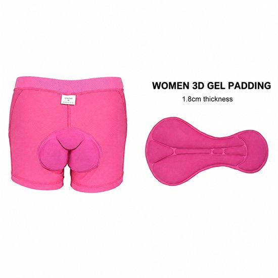 Fietsonderbroek Dames met 3D Zeem - Comfortabele Fiets Onderbroek - Ademend Fietsondergoed - Gel Zeem - MTB, Racefiets, E-bike & Spinning - Roze - Maat L — afbeelding 4