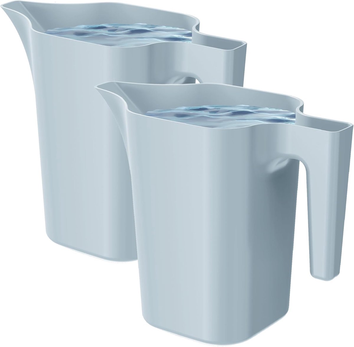 Gieter 1,8 liter voor huis en tuin - van robuuste kunststof - gieter voor eenvoudige irrigatie van bloemen, planten en kamerplanten set van 2 (2 stuks) grijs