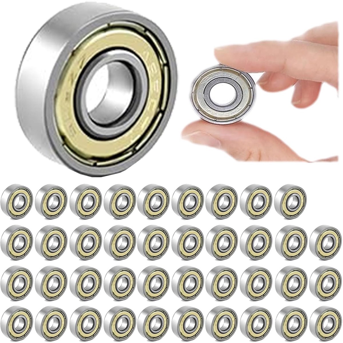 Lagers, 8 x 22 x 7 mm rillenkogellagers, 608 metaal dubbel afgeschermd miniatuur rillenkogellagers, kleine kogellagers, voor skateboard, roller, inline skates