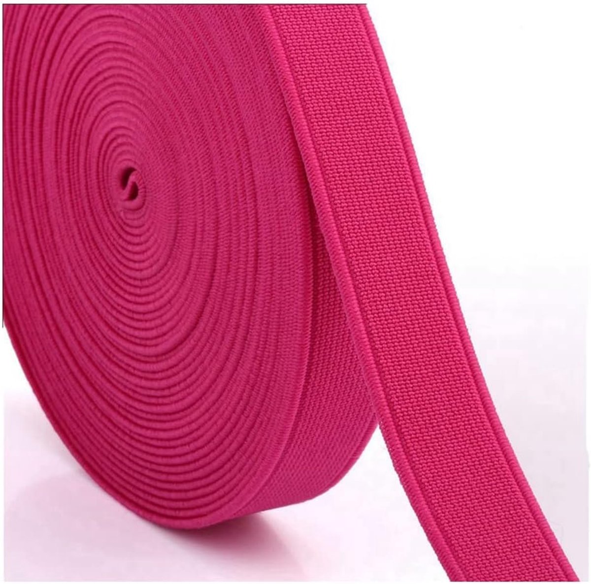 Elastische banden, stretchband voor naaien, canvasbinding, versleutelde elastische band voor doe-het-zelf handwerk, taillebanden, kleding, schoenmaken, 2 cm, rozerood