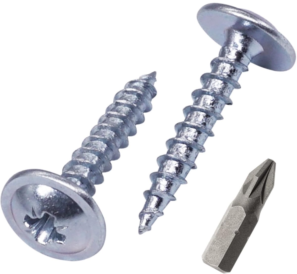 (400 stuks) verzinkt staal 3,0 x 16 mm zilveren houten schroeven, metalen schroeven, wafer hoofd, Pozidriv, zelftappend