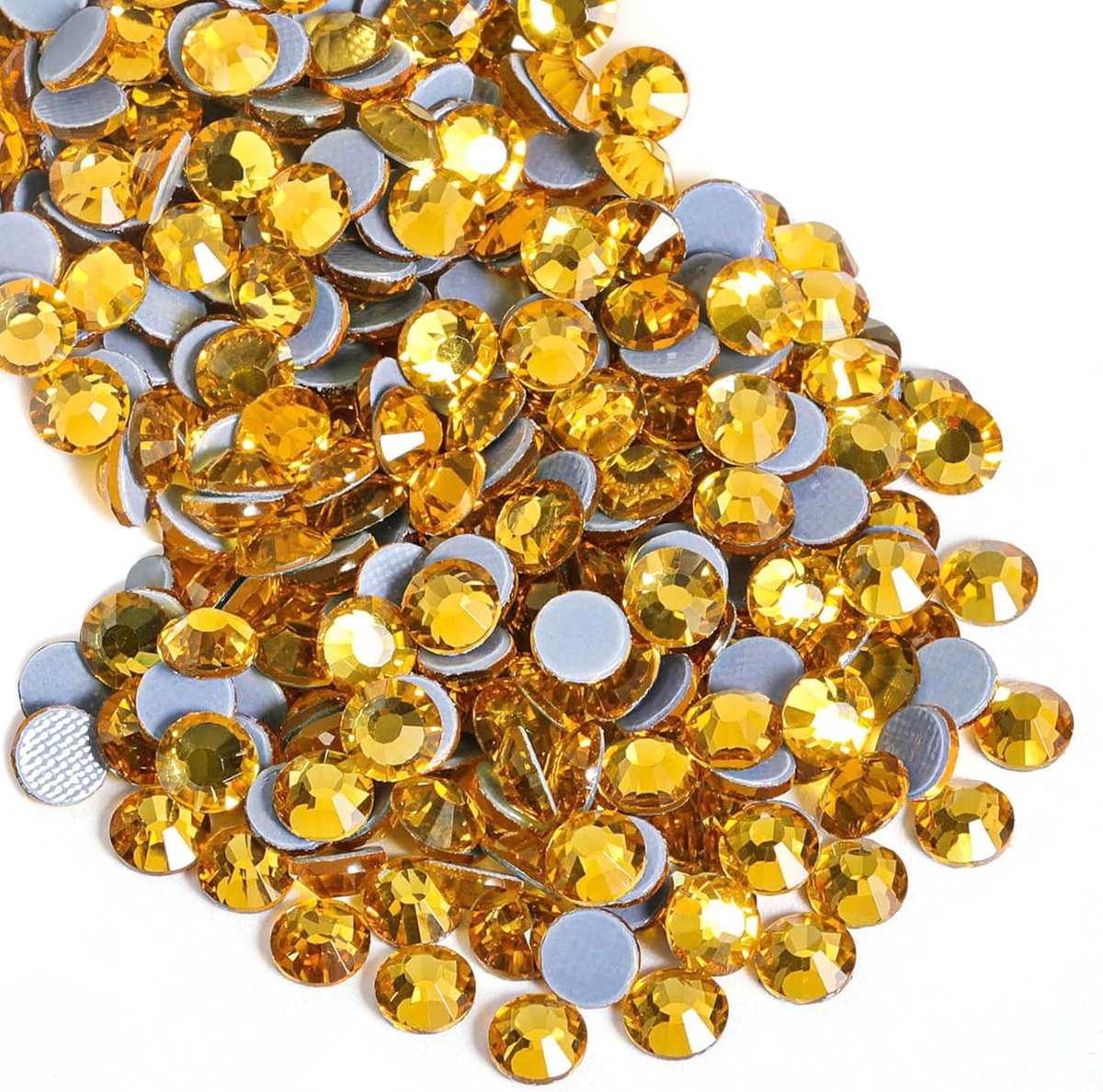 Strassteentjes, hitteefix strass-steentjes om te knutselen, hotfix kristallen ronde edelstenen, topaas, SS16, 3.8-4.0mm