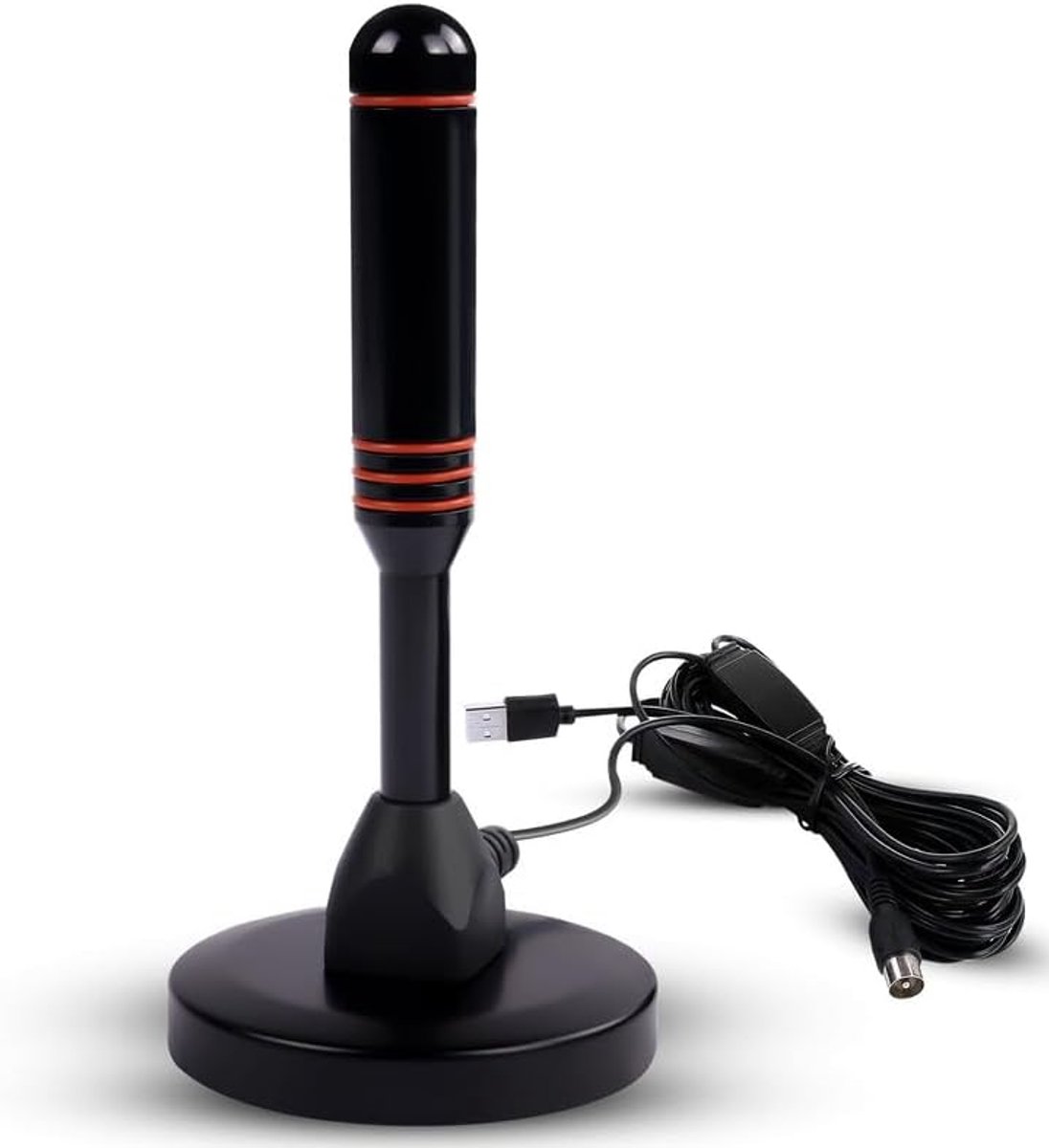 High Gain TV-antenne - DVB-T2 DTMB Draagbare Indoor/Outdoor Signaal Booster Met Sterke Magnetische Base, 360° Ontvangst Digitale Freeview, Ondersteuning 4K 1080P